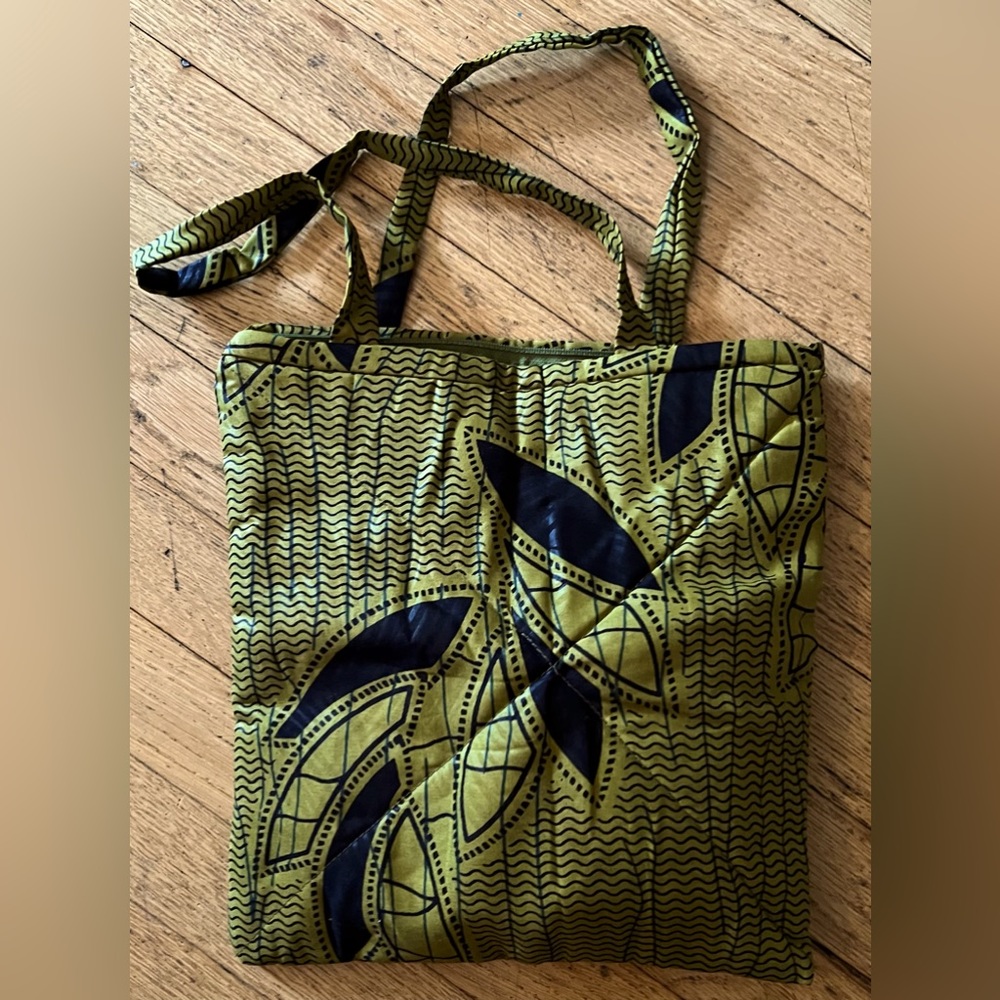 African Fabric Zipper Shoulder Bag/Tote